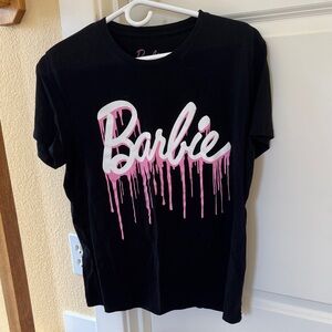 Barbie Drip Logo Black and Pink Tee